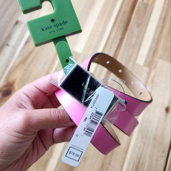 kate spade Accessories - 🩷 NWT! - Kate Spade Pink Genuine Leather Belt With Black Buckle -  Size Medium